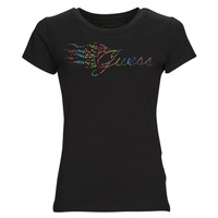 Clothing Women Short-sleeved t-shirts Guess SS GUESS FLAME LOGO R4 Black