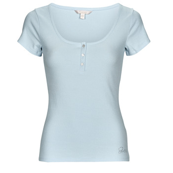 Clothing Women Short-sleeved t-shirts Guess SS KARLEE JEWEL BTN HENLEY Blue / Sky