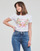 Clothing Women Short-sleeved t-shirts Guess SS CN TRIANGLE FLOWERS TEE White