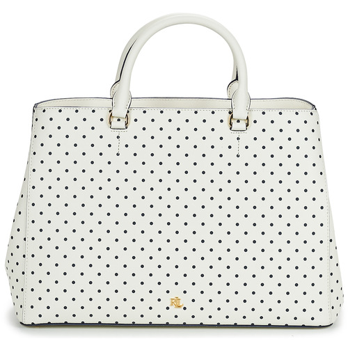Bags Women Handbags Lauren Ralph Lauren HANNA 37-SATCHEL-LARGE White / Black