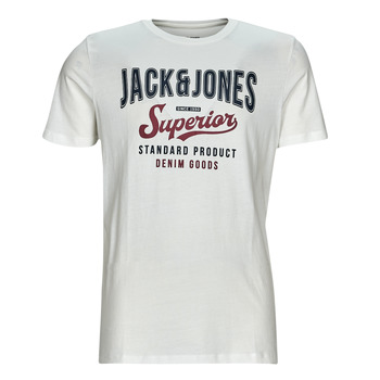 Clothing Men Short-sleeved t-shirts Jack & Jones JJELOGO TEE SS O-NECK Ecru
