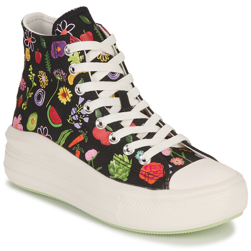 Shoes Women Hi top trainers Converse CHUCK TAYLOR ALL STAR MOVE-FESTIVAL- JUICY GREEN GRAPHIC Black / Multicolour