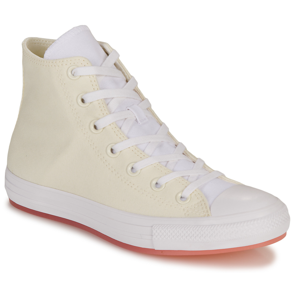 Shoes Women Hi top trainers Converse CHUCK TAYLOR ALL STAR MARBLED-EGRET/CHEEKY CORAL/LAWN FLAMINGO White / Beige