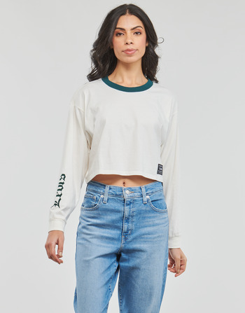 Clothing Women Long sleeved tee-shirts Levi's GRAPHIC LS CROP REESE White