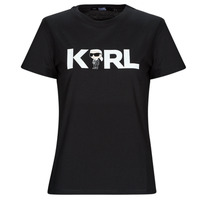 Clothing Women Short-sleeved t-shirts Karl Lagerfeld IKONIK 2.0 KARL LOGO T-SHIRT Black