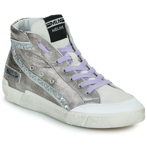 Shoes Women Hi top trainers Meline NCK322 Silver / Lilac