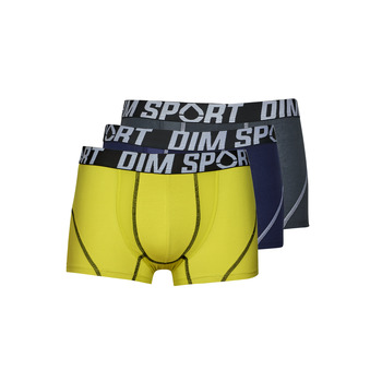 Underwear Men Boxer shorts DIM DIM SPORT COTON PACK X3 Grey / Blue / Green