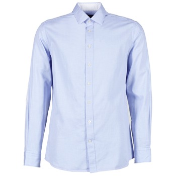 Clothing Men Long-sleeved shirts Hackett SQUARE TEXT MUTLI Blue