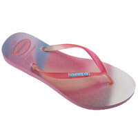 Shoes Women Flip flops Havaianas SLIM METALLIC RAINBOW Pink / Blue