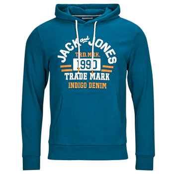 Clothing Men Sweaters Jack & Jones JJCARLO SWEAT HOOD Blue