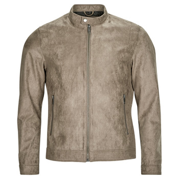 Clothing Men Leather jackets / Imitation leather Jack & Jones JJEROCKY CLEAN JACKET Beige