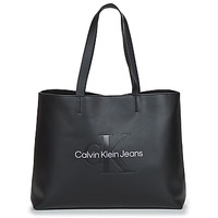 Bags Women Shopping Bags / Baskets Calvin Klein Jeans SCULPTED SLIM TOTE34 MONO Black