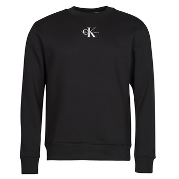 Clothing Men Sweaters Calvin Klein Jeans MONOLOGO CREW NECK Black