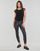 Clothing Women Slim jeans Freeman T.Porter ALEXA CROPPED METALLO Black / Beige