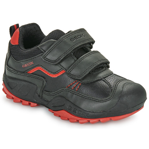 Shoes Boy Low top trainers Geox J N.SAVAGE B. A Black / Red