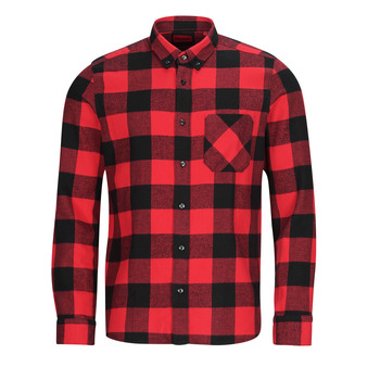 Clothing Men Long-sleeved shirts HUGO Ermann Black / Red