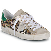 Shoes Women Low top trainers Philippe Model PRSX LOW WOMAN Leopard / Green / Beige