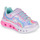 Shoes Girl Low top trainers Skechers FLUTTER HEART LIGHTS Silver / Pink / Led
