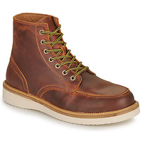 Shoes Men Mid boots Selected SLHTEO NEW LEATHER MOC-TOE BOOT Cognac