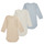 Clothing Boy Sleepsuits Petit Bateau BODY US ML PASTEL PACK X3 Blue / White / Beige
