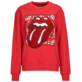 Clothing Women Sweaters Desigual THE ROLLING STONES RED Red