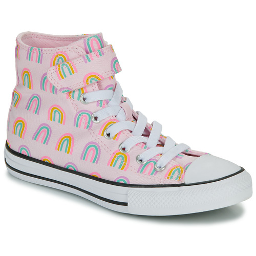 Shoes Girl Hi top trainers Converse CHUCK TAYLOR ALL STAR EASY ON RAINBOWS Pink / Multicolour