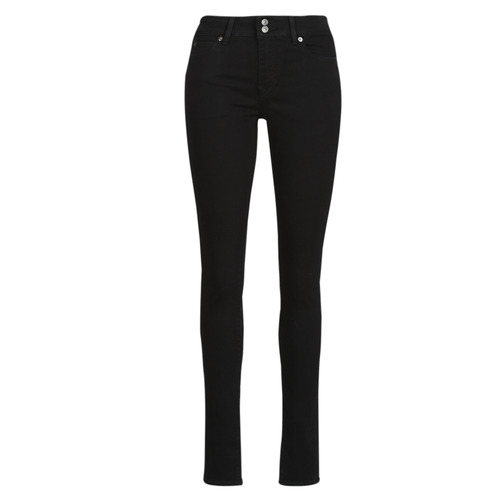 Clothing Women Skinny jeans Levi's 711 DOUBLE BUTTON Black