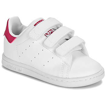 Shoes Girl Low top trainers adidas Originals STAN SMITH CF I White / Pink