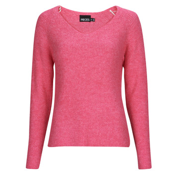 Clothing Women Jumpers Pieces PCELLEN LS V-NECK KNIT NOOS BC Pink