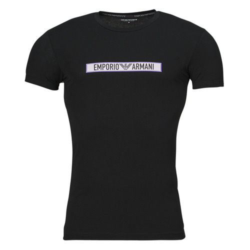 Clothing Men Short-sleeved t-shirts Emporio Armani LOGO LABEL Black