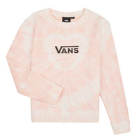 Clothing Girl Sweaters Vans TIE-DYE HEART CREW Pink / White