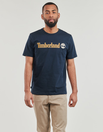 Timberland Linear Logo Short Sleeve Tee Marine