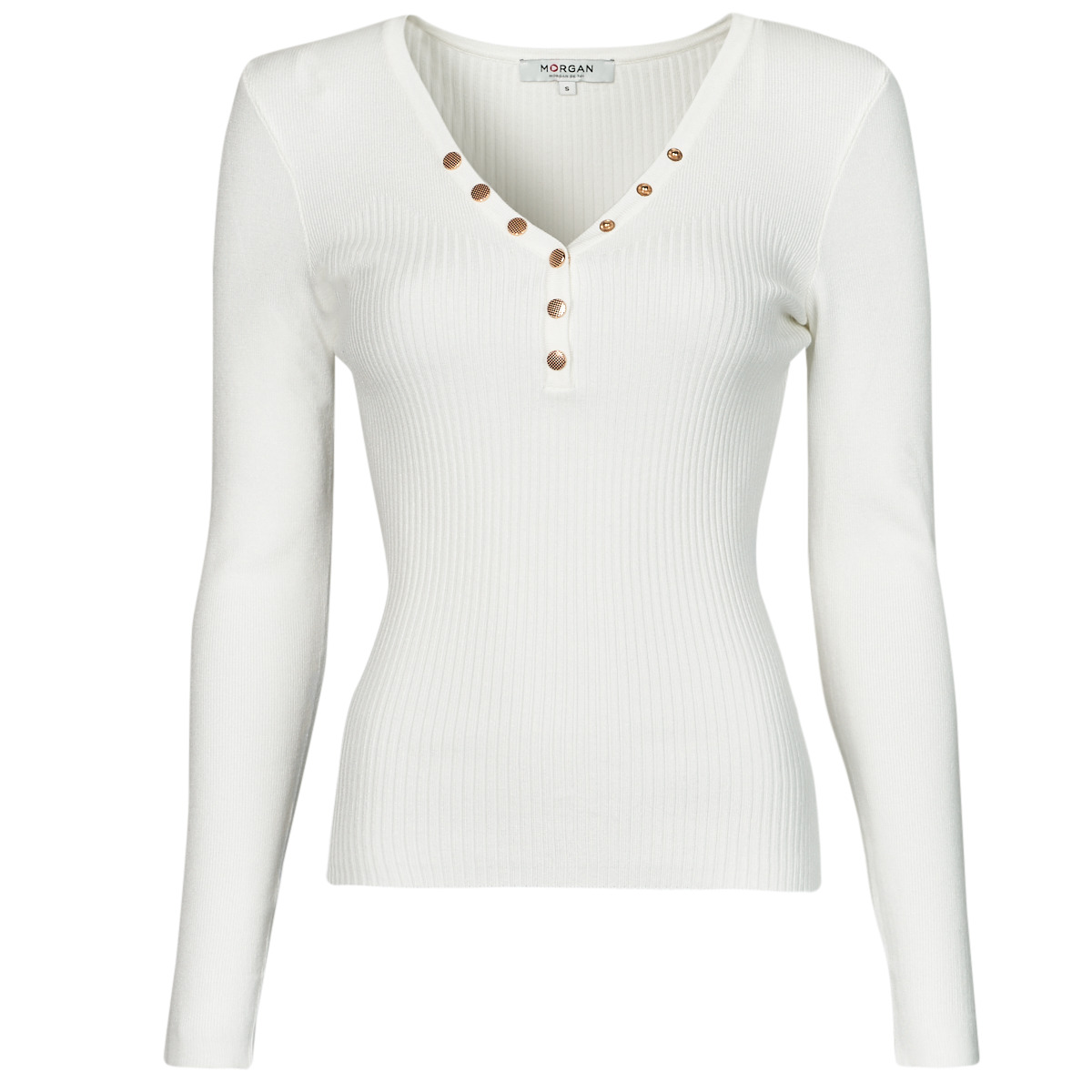 Clothing Women Jumpers Morgan MIGNO White