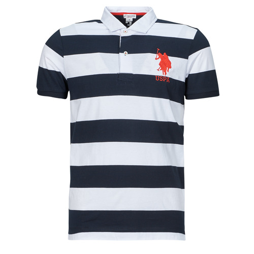 Clothing Men Short-sleeved polo shirts U.S Polo Assn. KADO Marine / White
