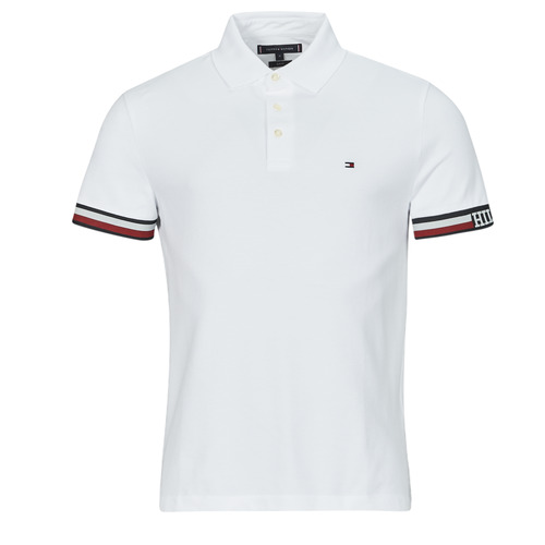 Clothing Men Short-sleeved polo shirts Tommy Hilfiger MONOTYPE FLAG CUFF SLIM FIT POLO White
