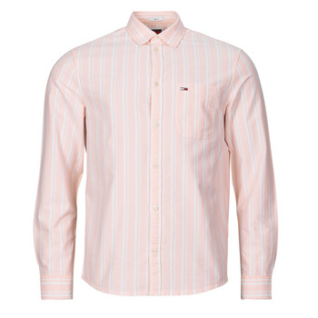 Clothing Men Long-sleeved shirts Tommy Jeans TJM REG OXFORD STRIPESHIRT Pink