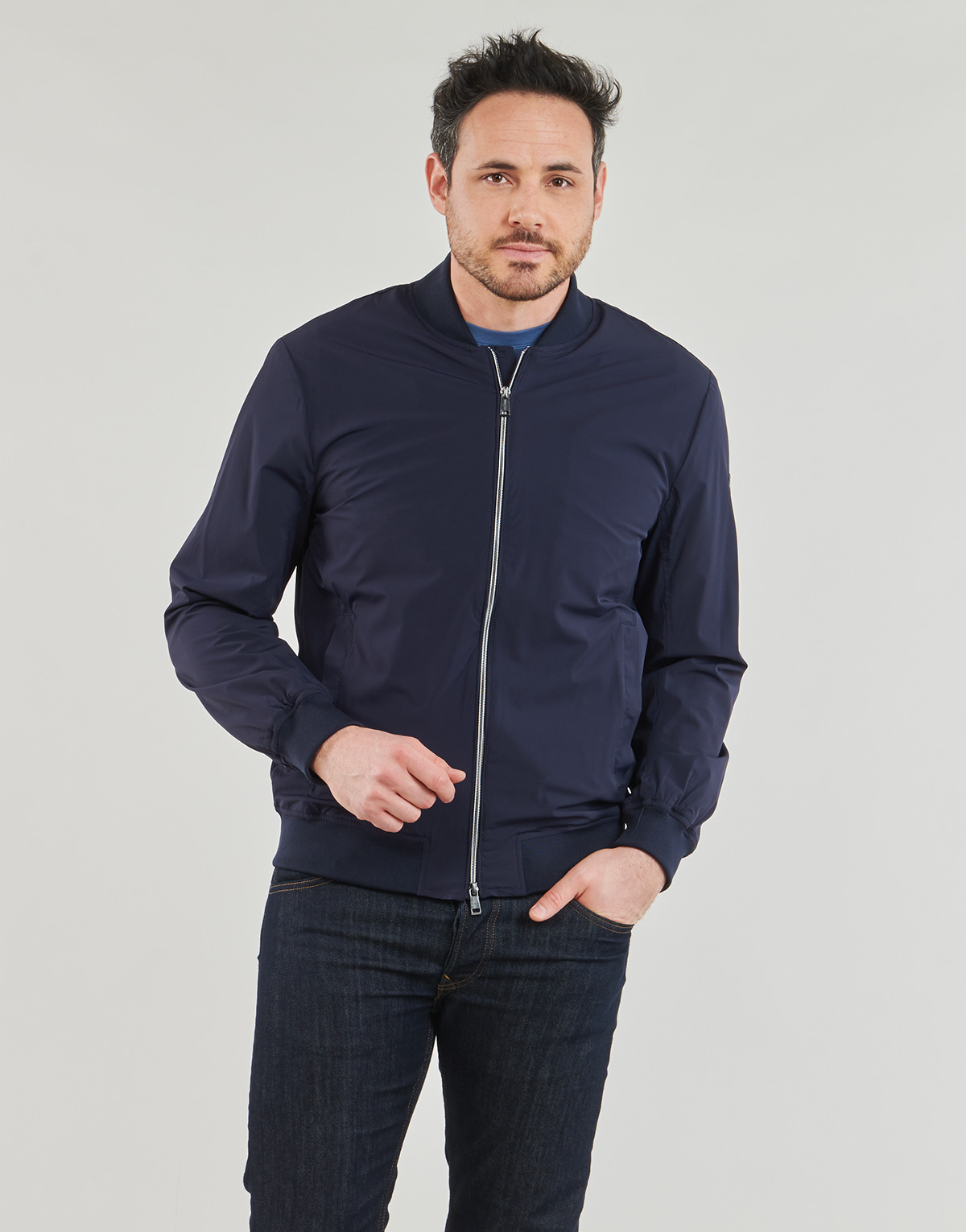 Clothing Men Jackets Guess TECH STRETCH BOMBER Marine