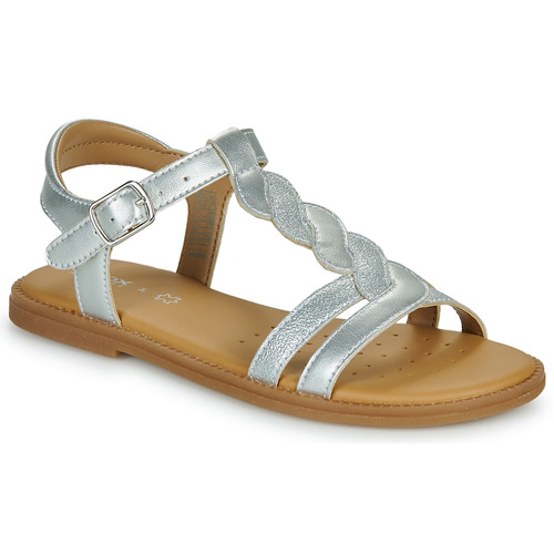 Shoes Girl Sandals Geox J SANDAL KARLY GIRL Silver