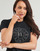 Clothing Women Short-sleeved t-shirts Karl Lagerfeld rhinestone logo t-shirt Black