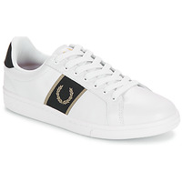 Shoes Men Low top trainers Fred Perry B721 Leather Branded Webbing White / Black