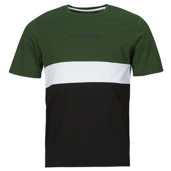 Clothing Men Short-sleeved t-shirts Jack & Jones JJEREID BLOCKING TEE SS Green