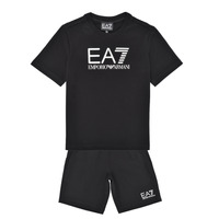 Clothing Boy Sets & Outfits Emporio Armani EA7 TUTA SPORTIVA 3DBV01 Black / White