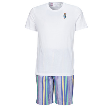 Clothing Men Sleepsuits Polo Ralph Lauren S / S PJ SET-SLEEP-SET White / Multicolour