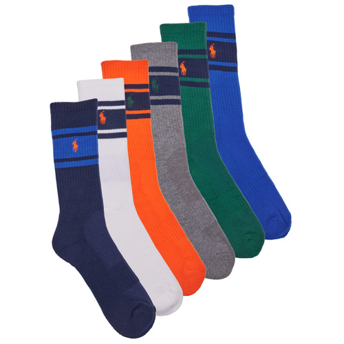Shoe accessories Sports socks Polo Ralph Lauren 6 PACK SPORT CREW-STRIPES-CREW SOCK-6 PACK Multicolour