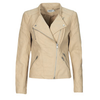 Clothing Women Leather jackets / Imitation leather Only ONLAVA Beige
