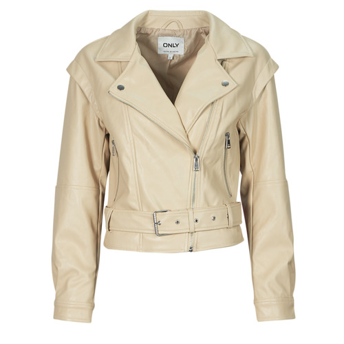 Clothing Women Leather jackets / Imitation leather Only ONLRAVEN Beige