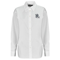Clothing Women Shirts Lauren Ralph Lauren KOTTA-LONG SLEEVE-BUTTON FRONT SHIRT White