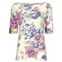 Clothing Women Short-sleeved t-shirts Lauren Ralph Lauren JUDY-MID SLEEVE-T-SHIRT Multicolour