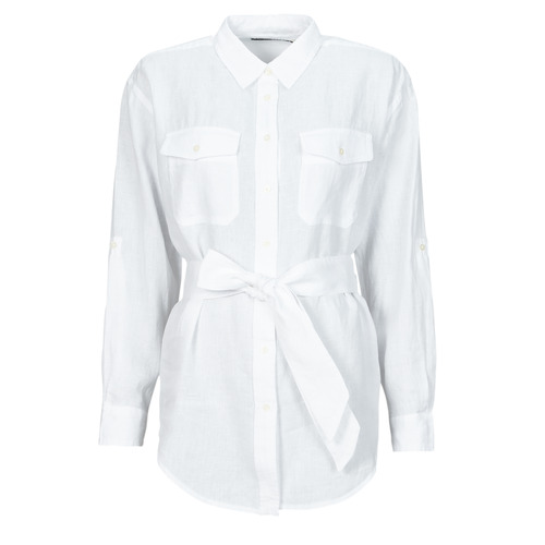 Clothing Women Shirts Lauren Ralph Lauren CHADWICK-LONG SLEEVE-SHIRT White