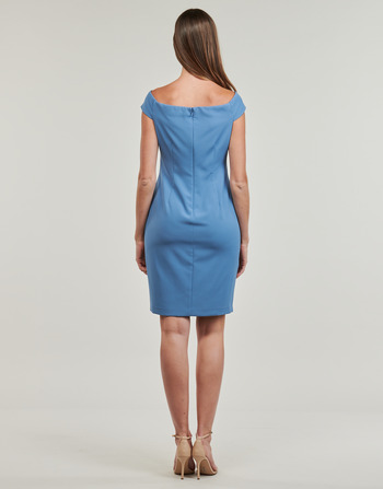Lauren Ralph Lauren SARAN SHORT-SHORT SLEEVE-COCKTAIL DRESS Blue